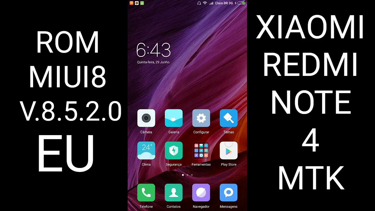 MIUI8 EUROPÉIA V8.5.2.0 - XIAOMI REDMI NOTE 4 MEDIATEK MT6797 HELIO X20