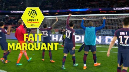La joie des champions parisiens au coup de sifflet final :  33ème journée de Ligue 1 Conforama / 2017-18