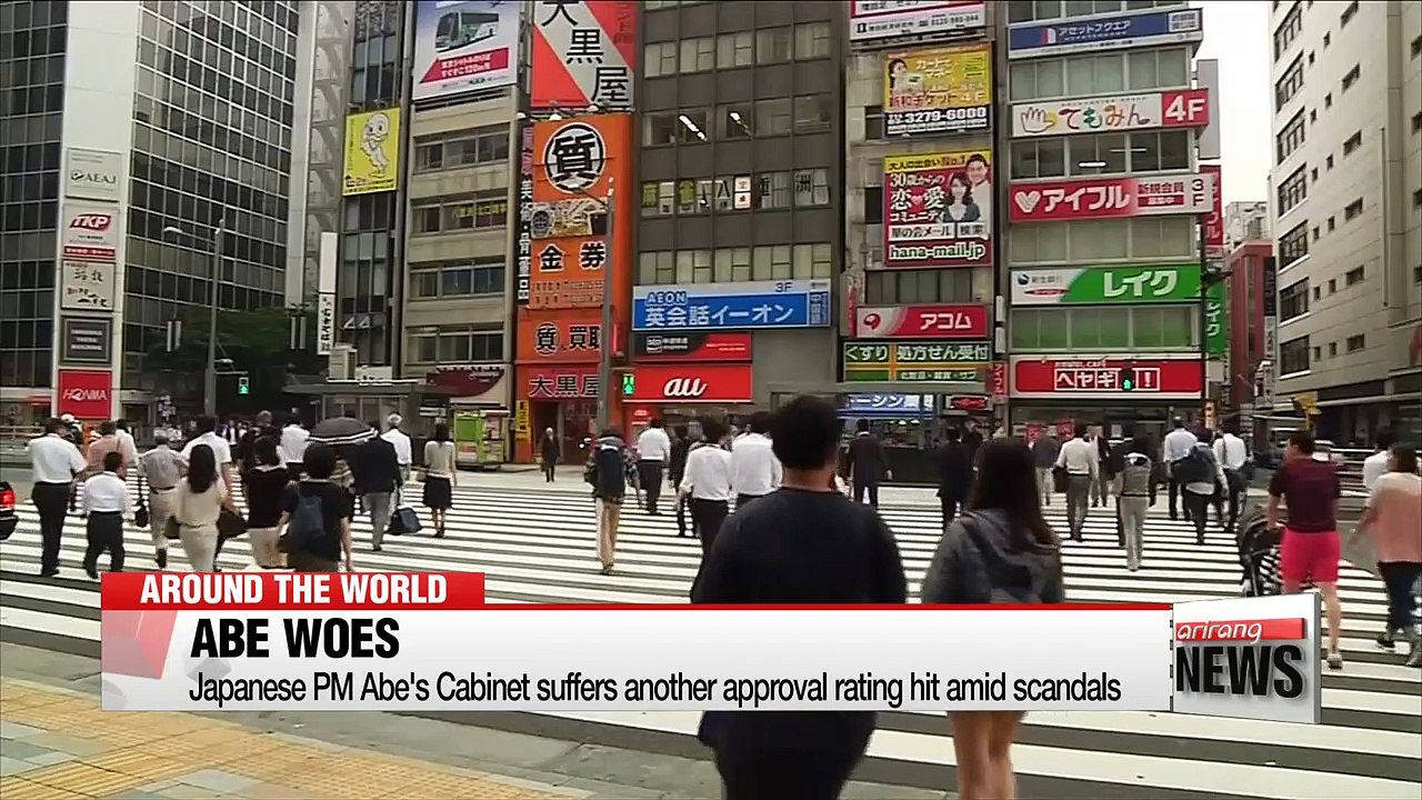 Japanese PM Abe's Cabinet suffers another approval rating hit amid scandals