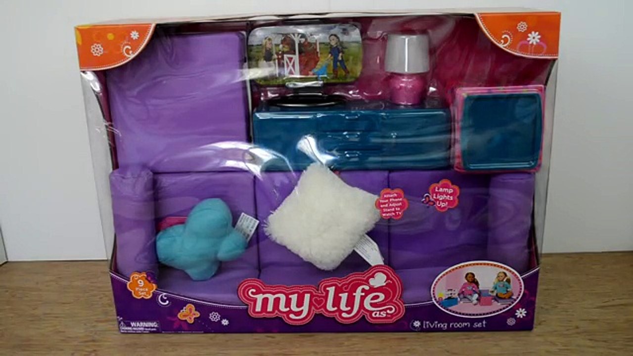 AMERICAN GIRL DOLL LIVING ROOM!! Opening and review for My Life As Set