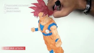 Drawing Goku Super Saiyan God