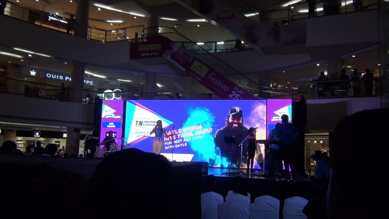 Chris Gayle in Express Avenue Mall, 7th September 2016 PART-1