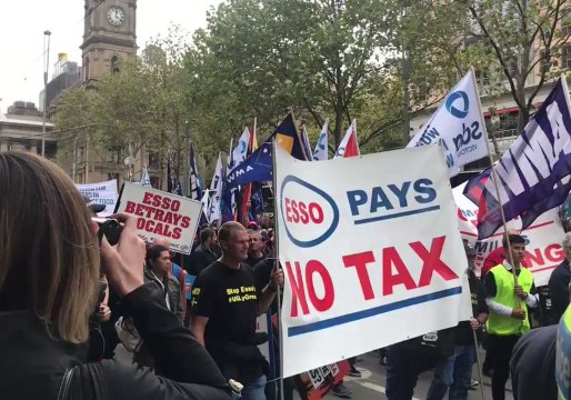 Unionists Rally Against Esso in Melbourne