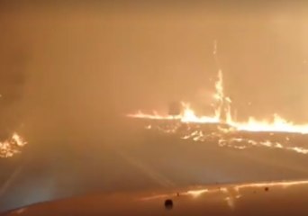 Fire Crews Drive Through Southwest Sydney Bushfire