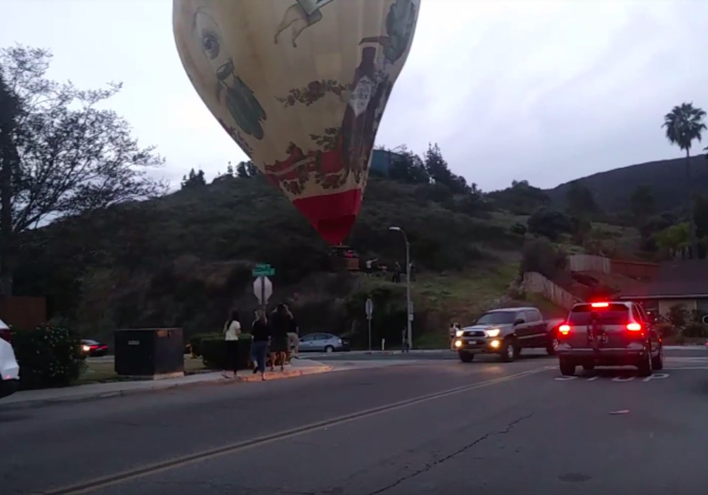 Hot Air Balloon Crash Lands in San Diego Neighborhood