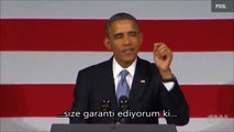 Obama'dan sözünü kesen dinleyiciye: Bu ülkede ifade özgürlüğümüz var