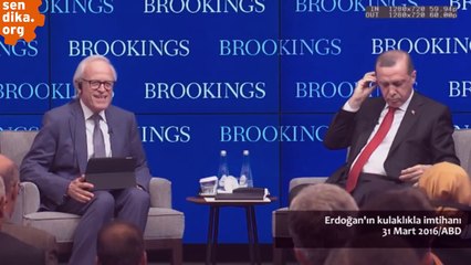 Erdoğan&#39;ın Brookings Enstitüsü&#39;nde kulaklıkla imtihanı...