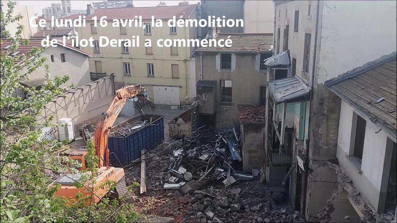 Démolition de l'îlot Derail à Saint-Chamond face à Novacieries