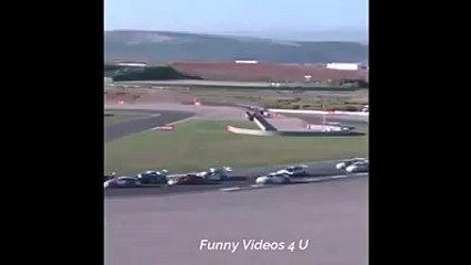 Car crash left a car sitting on top of the other