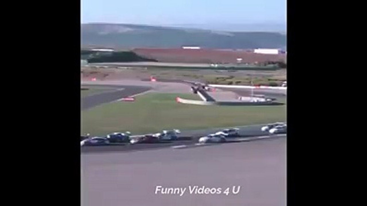 Car crash left a car sitting on top of the other