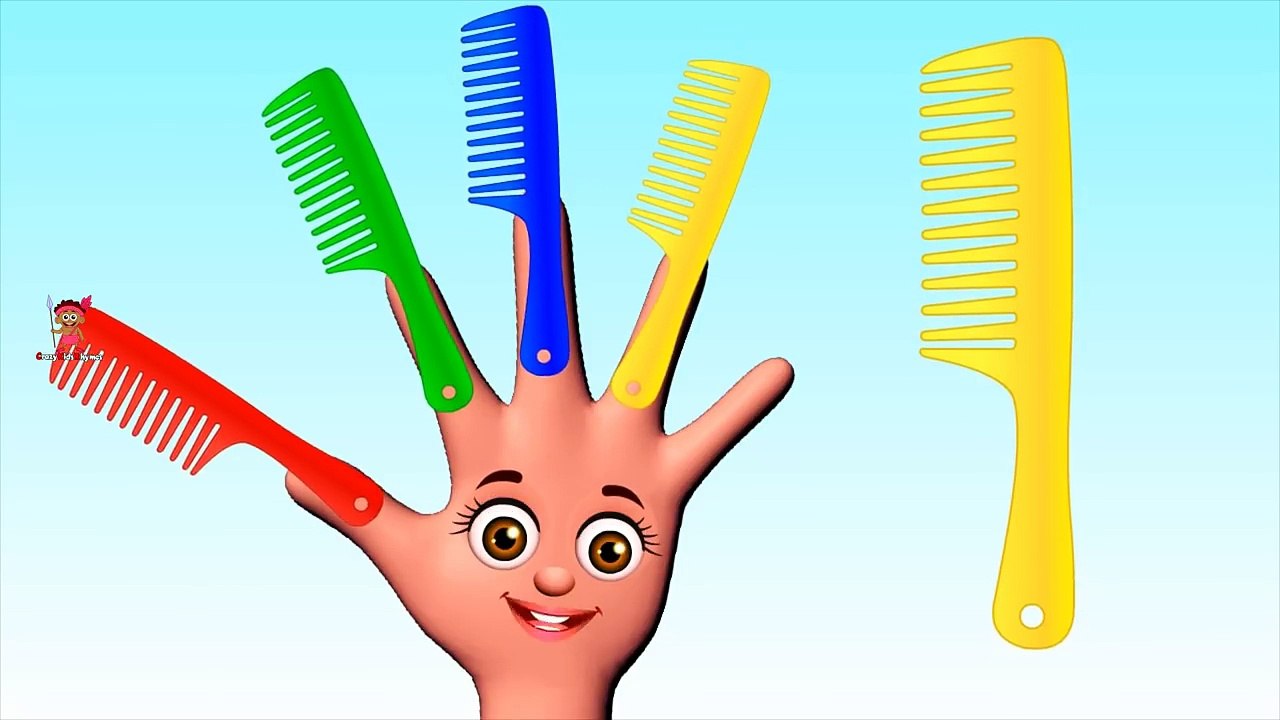 Finger Family Song with Hair Comb Colors for Children Kids | Finger Family Nursery Rhymes Videos