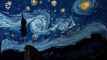 Siirtli sanatçı, Van Gogh'un tablosunu Ebru sanatıyla buluşturdu