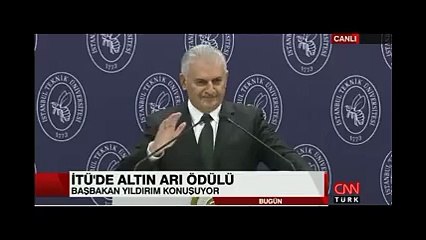 Binali Yıldırım İTÜ'deki konuşmasında hocasının taklidini yaptı