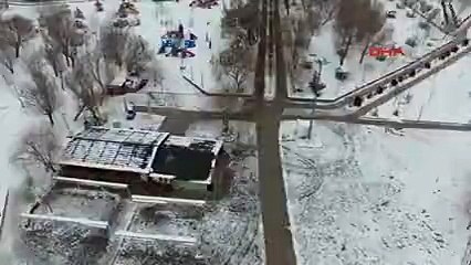 Donan Mogan Gölü havadan görüntülendi