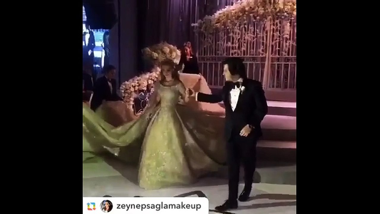 Ali Ağaoğlu'nun kızı düğününde, 37 kilo ağırlığında 300 bin Euro’luk bir gelinlik giydi