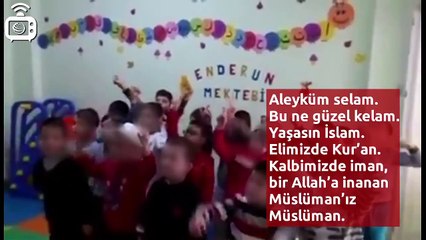 4 yaşındaki çocuklara yemin ettirildi: Yaşasın İslam, elimizde Kur&#39;an, Müslüman&#39;ız Müslüman!