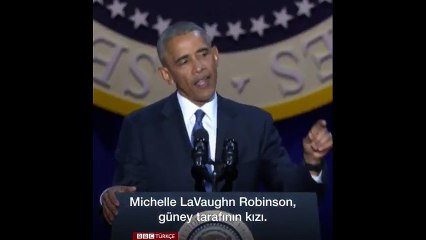 Obama, veda konuşmasında eşine gözyaşlarıyla seslendi...