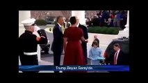 Obama ailesine hediye de getiren Donald ve Melania Trump, Beyaz Saray'da...