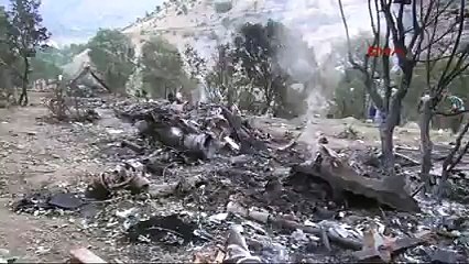 Şırnak&#39;ta helikopterin düştüğü bölgeden görüntüler