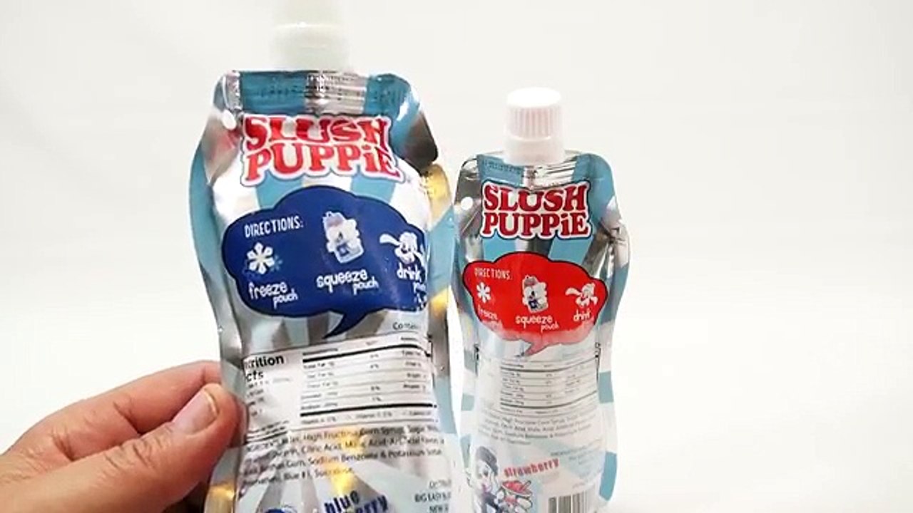 Slush Puppie Blue Raspberry & Strawberry, Slushy In A Bag!