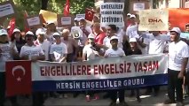 Ankara'da engelli vatandaşlardan 'atama' eylemi