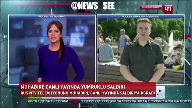 Muhabire canlı yayında yumruklu saldırı