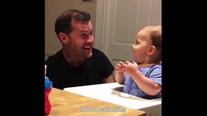 Babasıyla beatbox yapan sevimli bebek