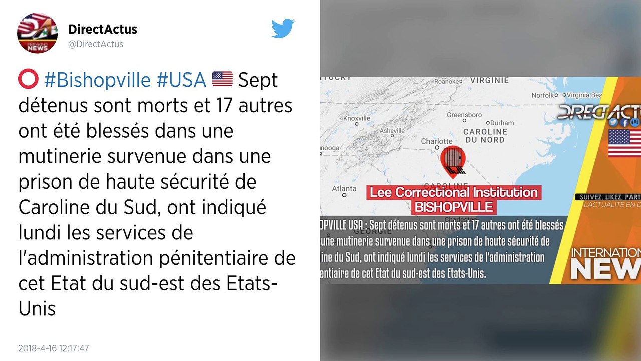 Etats-Unis. Sept morts et dix-sept blessés après une mutinerie dans une prison.