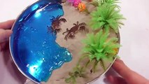 DIY How To Make Colors Slime Kinetic Sand Crab Beach Learn Numbers Counting Surprise