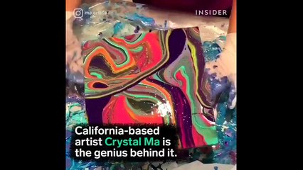 Hipnotize eden sıvı akrilik sanatı