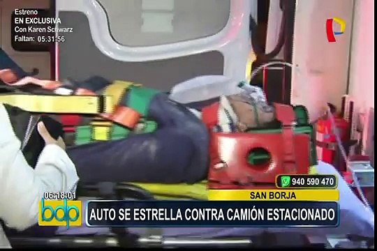 San Borja: conductor salva de morir tras chocar violentamente contra auto estacionado