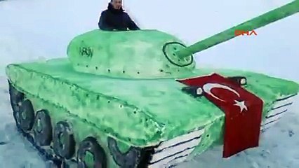 Afrin operasyonuna destek için kardan tank yaptılar