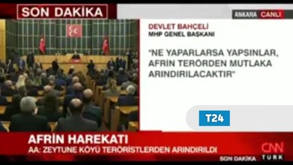 Devlet Bahçeli: Esad, Afrin'e girerse sonuçlarına katlanmak durumunda kalacaktır
