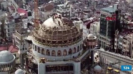 Taksim Camii&#39;nin kaba inşaatının yüzde 85&#39;i tamamlandı