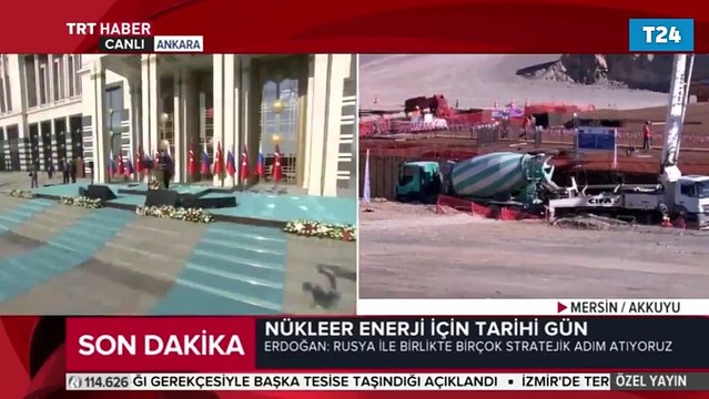 Akkuyu Nükleer Santrali'nin temelini Cumhurbaşkanı Erdoğan ve Putin birlikte attı
