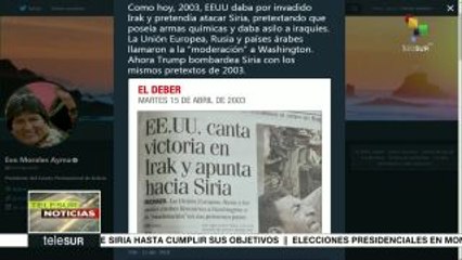 Repudia pdte. boliviano ataque de EE.UU. contra Siria