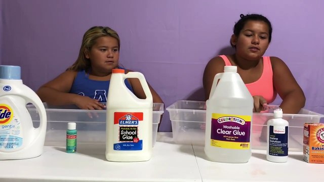1 GALLON OF WHITE SLIME VS 1 GALLON OF CLEAR SLIME - MAKING TWO GALLONS OF SLIME CLEAR SLIME