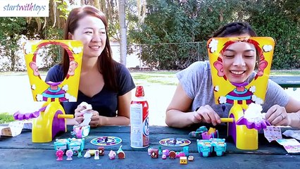 Shopkins Pie Face Game Challenge Part 2 - With Evies Toy House