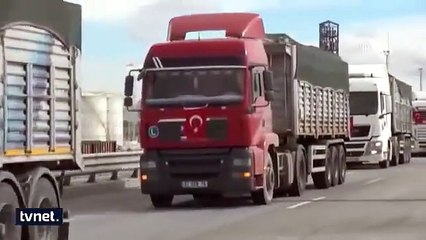 afrin'e destek konvoyunda yaşanan tır kazası | car crash in african support convoy