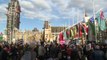 Protest against Syria strikes held outside UK Parliament