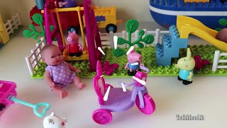 Baby Dolls Peppa Pig Construciton Set Playground Swing and Slide