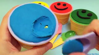 Play Doh Gülen Yüzler Dondurma Kaseleri ve Sürpriz Oyuncaklar ile Renkleri Öğrenin