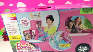 Barbie Pop Up Camper Unboxing + Camping Trip