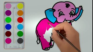 Learn Colors with Drawing and Coloring Elephant for Kids Children and Baby videos 4k | Educational child channel