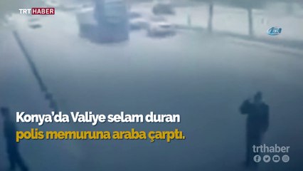Selam vermek için yola çıkan polis memuruna araba çarptı