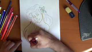 How to draw Ariel the little mermaid, Como dibujar a la Sirenita, Как нарисовать русалочку Ариэль