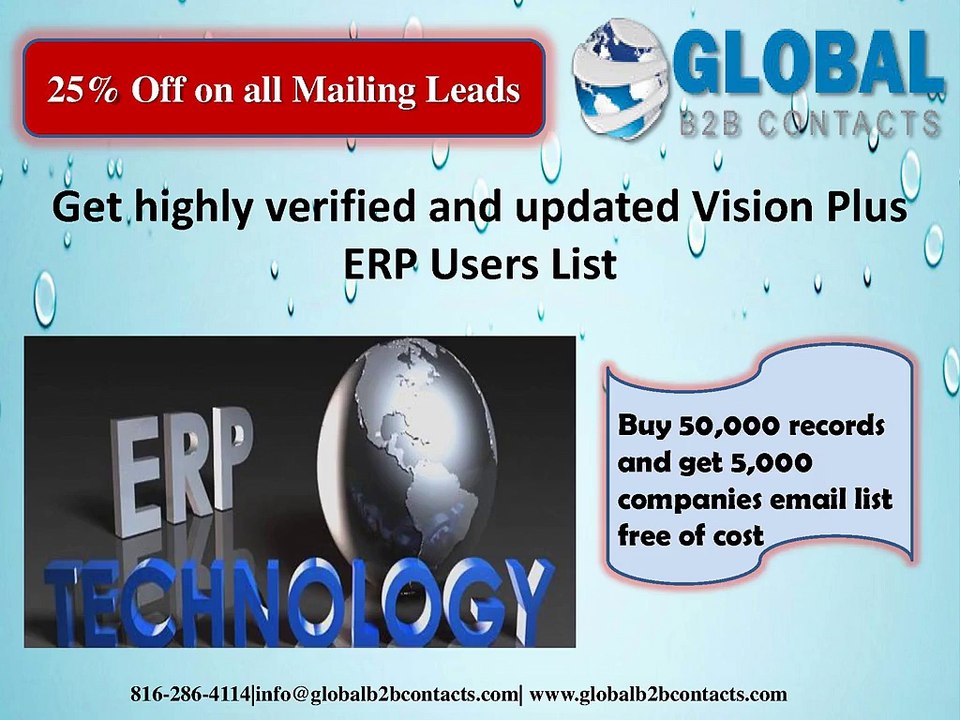 Get highly verified and updated Vision Plus ERP Users List
