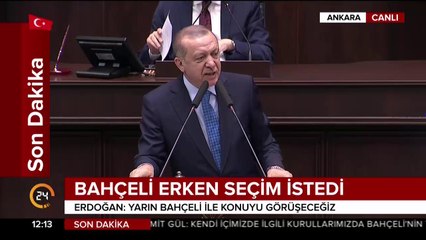 Cumhurbaşkanı Erdoğan AK Parti grup toplantısında konuşuyor