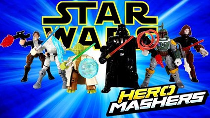 Télécharger la video: Star Wars Hero Mashers Darth Vader Yoda Boba Fett Luke Skywalker Han Solo Palpatine