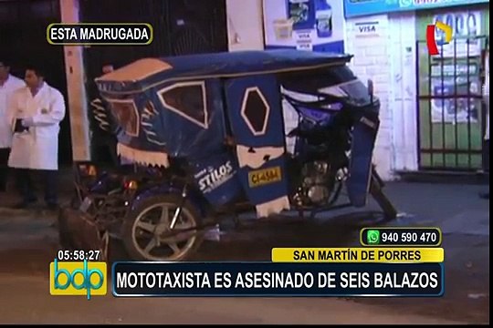 SMP: mototaxista es asesinado de seis balazos por presuntos sicarios